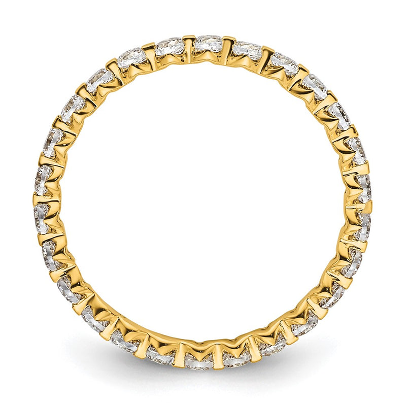 True Origin 14K Yellow Gold 7/8 carat Lab Grown Diamond VS+ F+ Size 4 Complete Eternity Wedding Band Ring