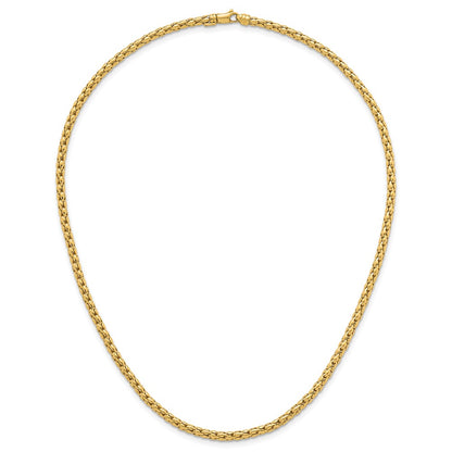 14K Yellow Gold Polished 3.5mm Fancy Link 18 Inch Necklace
