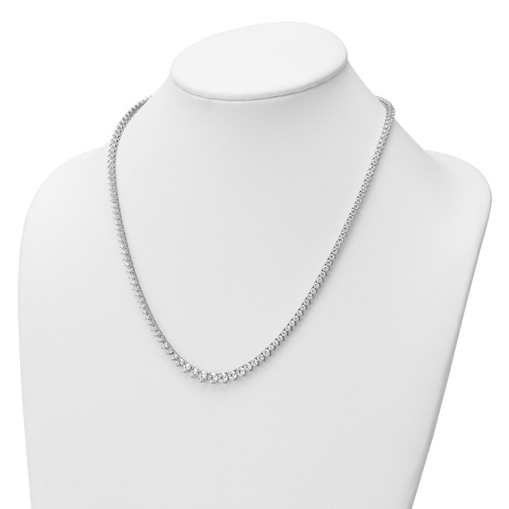 14K White Gold 11 5/8 carat Certified Lab Grown Diamond VS/SI+ G+ Complete Round 20 Inch Graduated Tennis Necklace