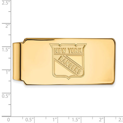 14K Yellow Gold Gold NHL LogoArt New York Rangers Money Clip