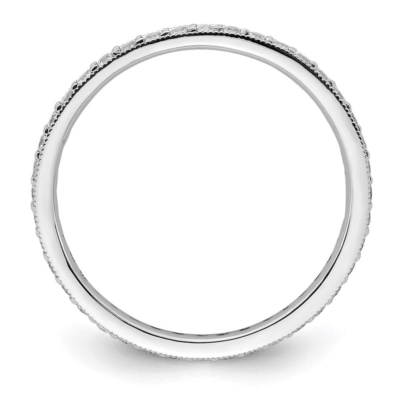 14K White Gold Polished Size 8.5 Vintage 1/2 carat Diamond Complete Eternity Wedding Band Ring