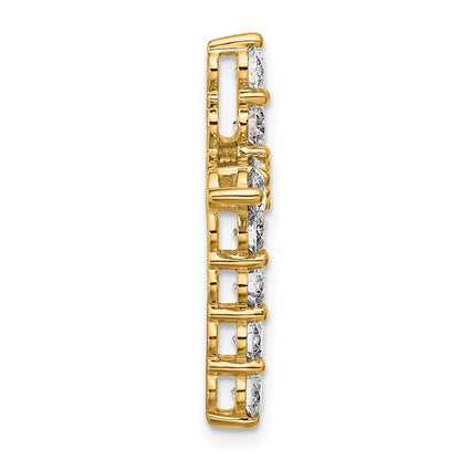 14K Yellow Gold 1 1/2 carat Lab Grown Diamond VS+ F+ Complete Cross Chain Slide Pendant