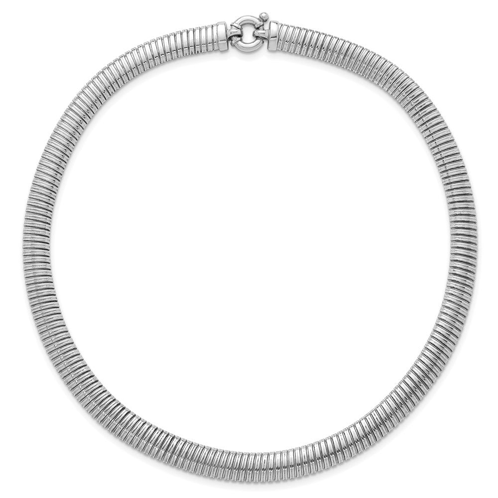 Sterling Silver Rhodium-plated Polished 9mm Cubetto 17.5 Inch Necklace