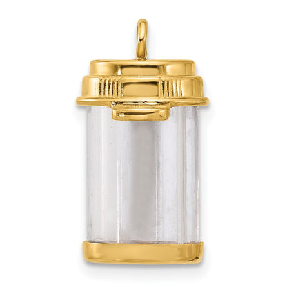 14K Yellow Gold Fancy Pill Bottle Charm