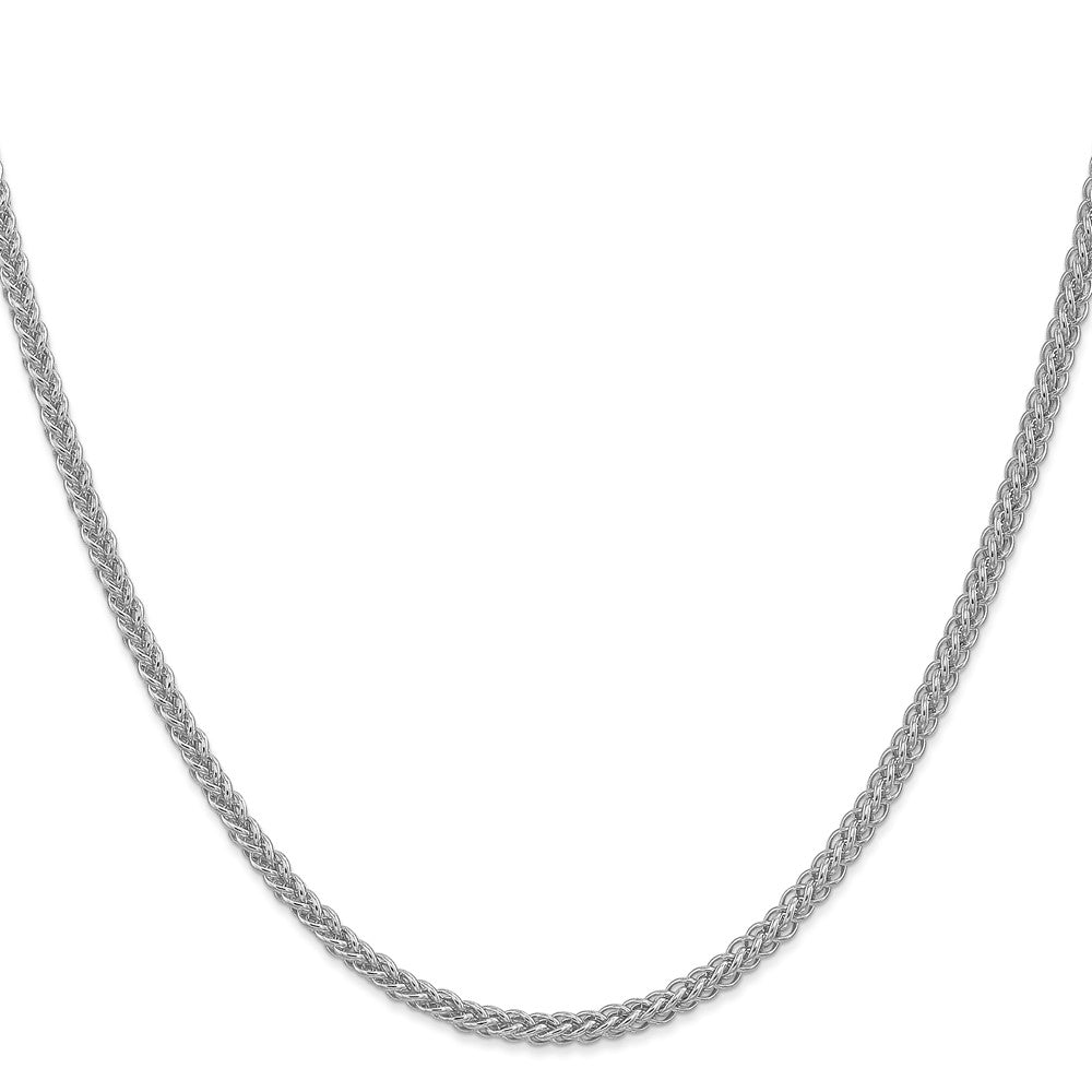 14K White Gold 2.6mm Semi-solid 3-Wire Wheat Chain Necklace