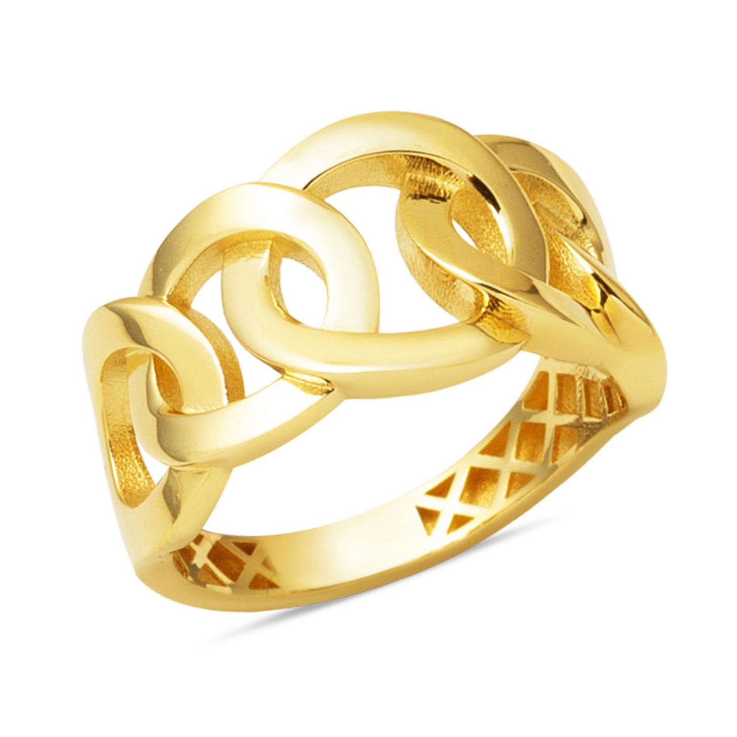 14K Yellow Gold Infinity Chain Ring