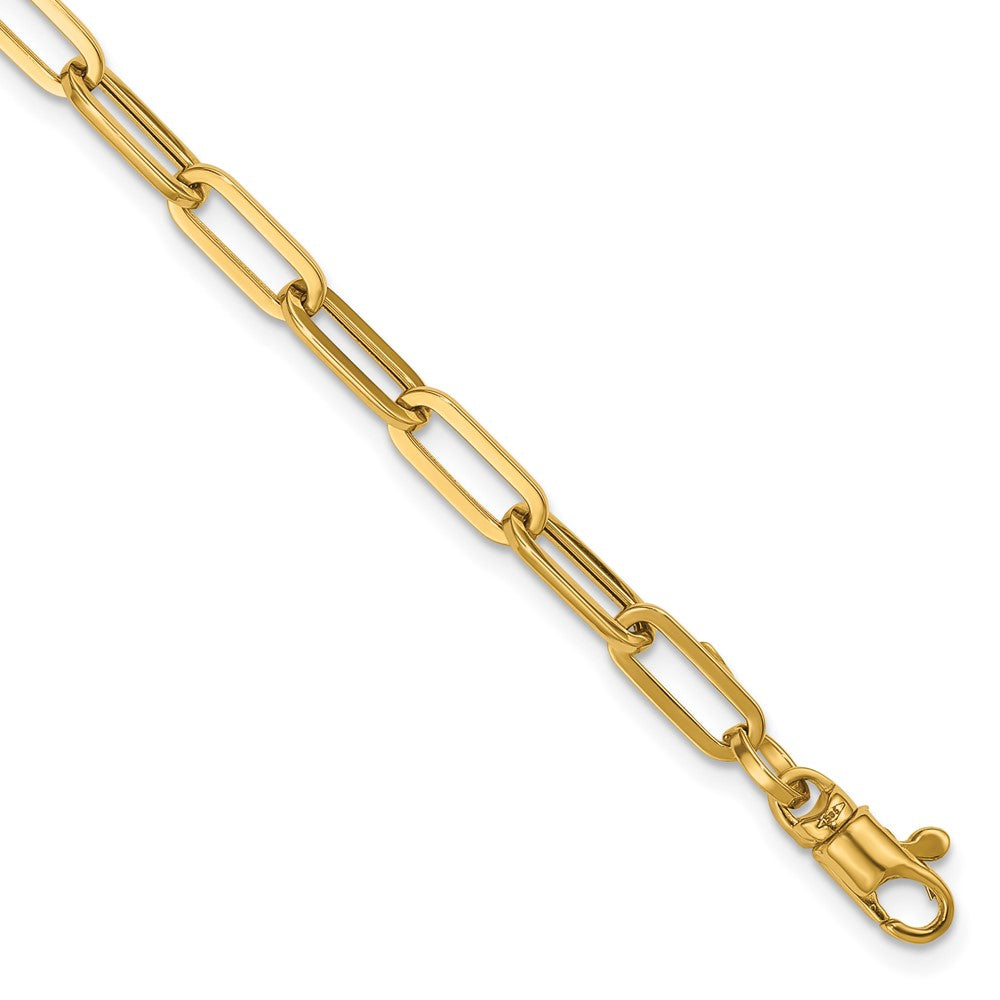 14K Yellow Gold Polished 4mm Paperclip Link 18 Inch Necklace