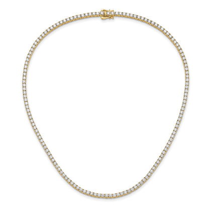 14K Yellow Gold 10 carat Lab Grown Diamond VS+ F+ Complete 16 Inch Tennis Necklace