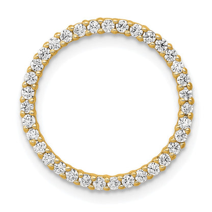 14K Yellow Gold Polished 1/3 carat Diamond Circle Chain Slide