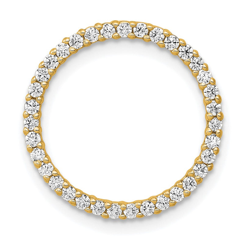 14K Yellow Gold Polished 1/3 carat Diamond Circle Chain Slide