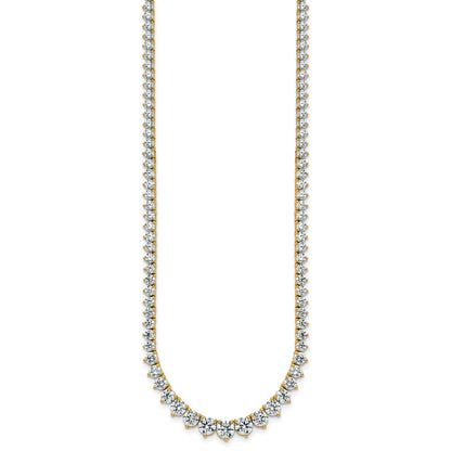 14K Yellow Gold 16 1/3 carat Lab Grown Diamond VS/SI+ G+ Complete Round 18 Inch Graduated Tennis Necklace