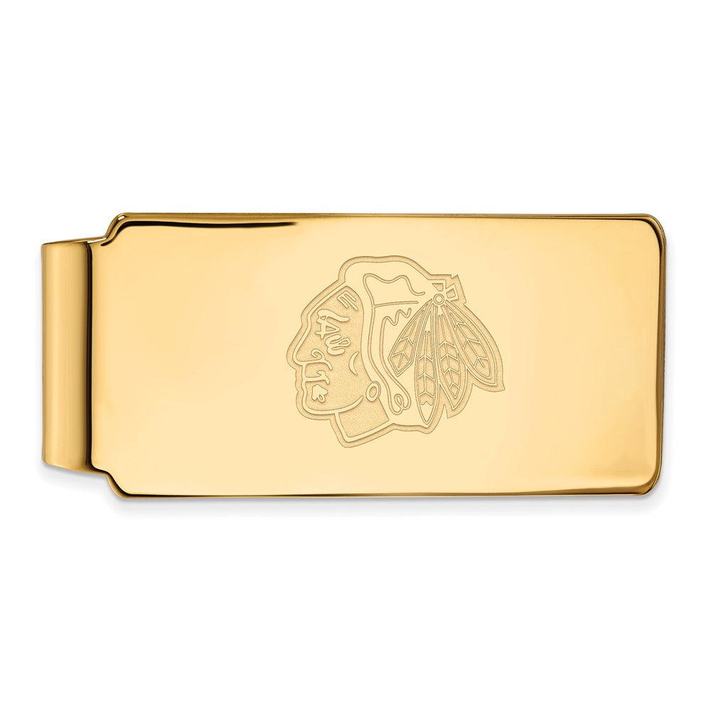 14K Yellow Gold Gold NHL LogoArt Chicago Blackhawks Money Clip