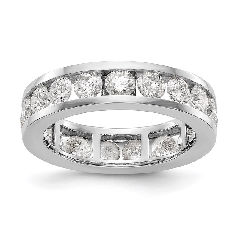 14K White Gold Polished 3ct Channel Set Diamond Eternity Wedding Band Ring