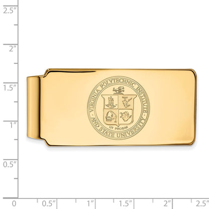 10K Yellow Gold Gold LogoArt Virginia Tech Crest Money Clip