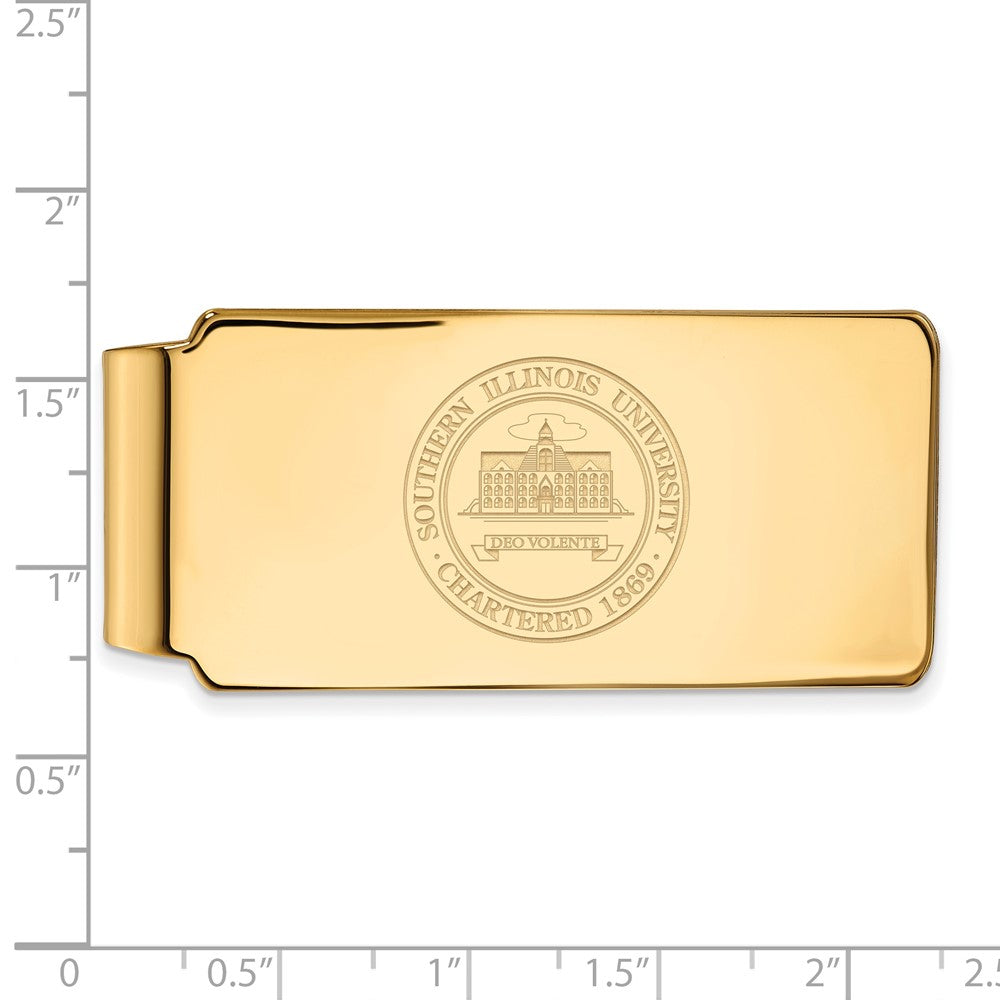 14K Yellow Gold Gold LogoArt Southern Illinois University Crest Money Clip
