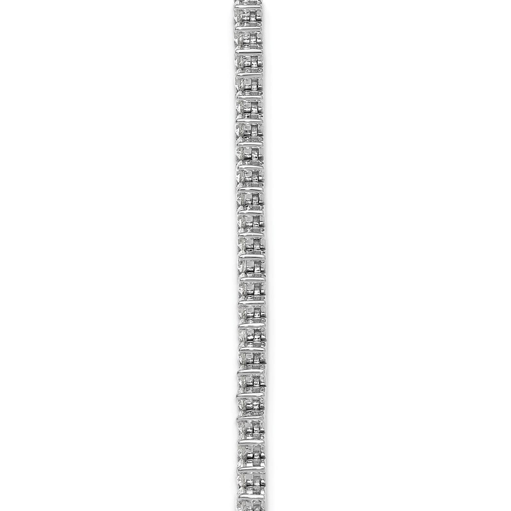 14K White Gold 11 5/8 carat Lab Grown Diamond VS+ F+ Complete Round 20 Inch Graduated Tennis Necklace