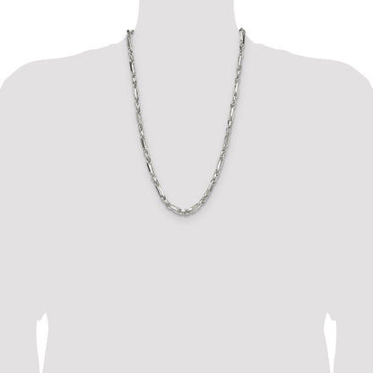 Sterling Silver 6mm D/C Figarope 26 Inch Chain