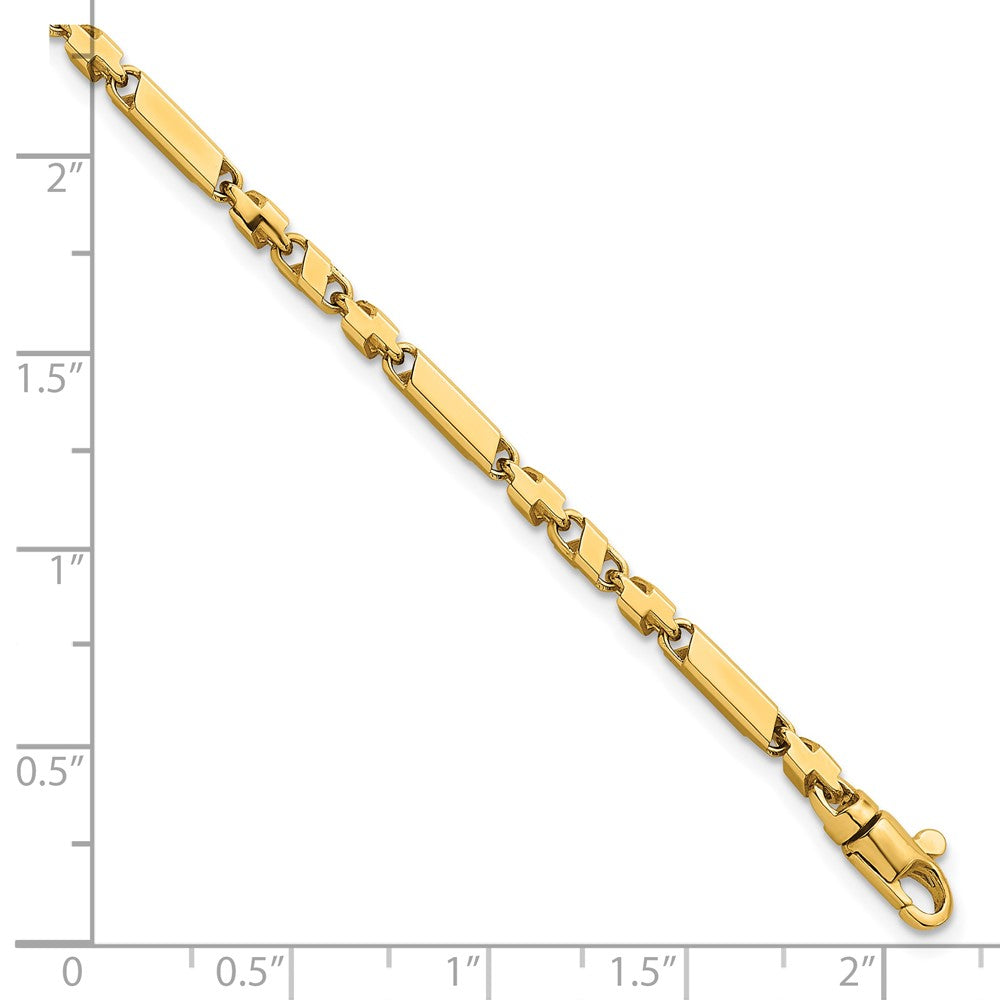 14K Yellow Gold Polished Fancy Bar Link 8 Inch Bracelet