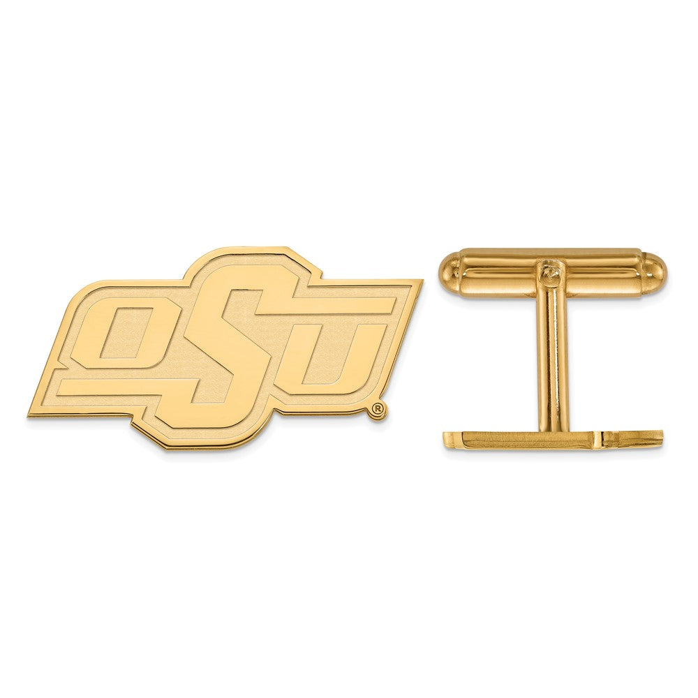14K Yellow Gold Gold LogoArt Oklahoma State University O-S-U Cuff Links