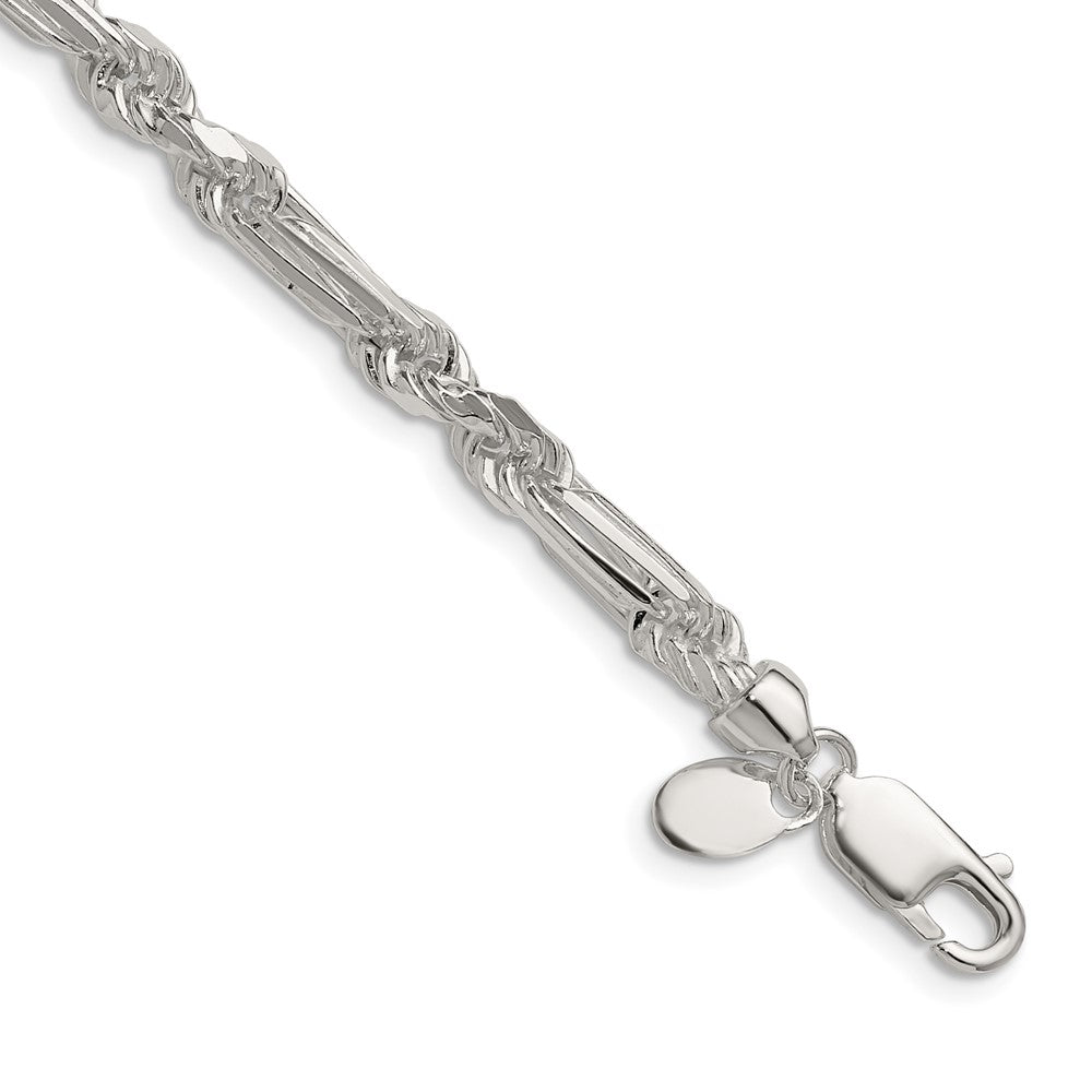 Sterling Silver 4.75mm D/C Figarope 26 Inch Chain