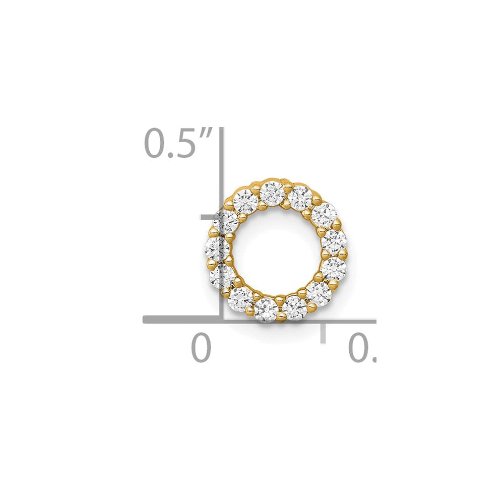 14K Yellow Gold Polished 1/4 carat Diamond Circle Chain Slide