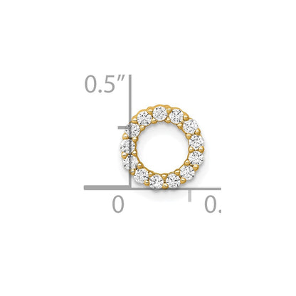 14K Yellow Gold Polished 1/4 carat Diamond Circle Chain Slide