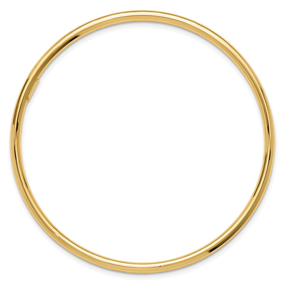 14K Yellow Gold Polished 3.00mm Slip-on Round Bangle Bracelet