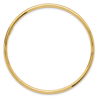 14K Yellow Gold Polished 3.00mm Slip-on Round Bangle Bracelet