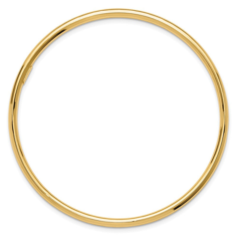 14K Yellow Gold Polished 3.00mm Slip-on Round Bangle Bracelet