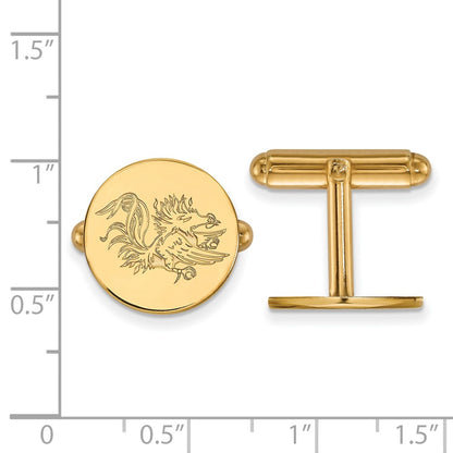 14K Yellow Gold Gold LogoArt University of South Carolina Gamecock Cuff Links