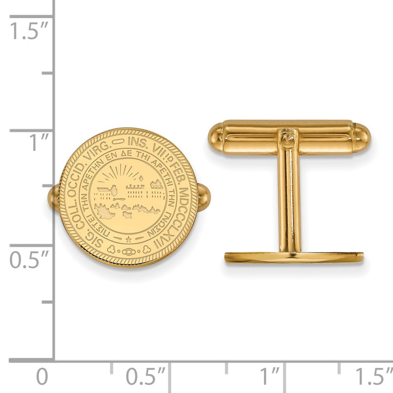 14K Yellow Gold Gold LogoArt West Virginia University Crest Cuff Links