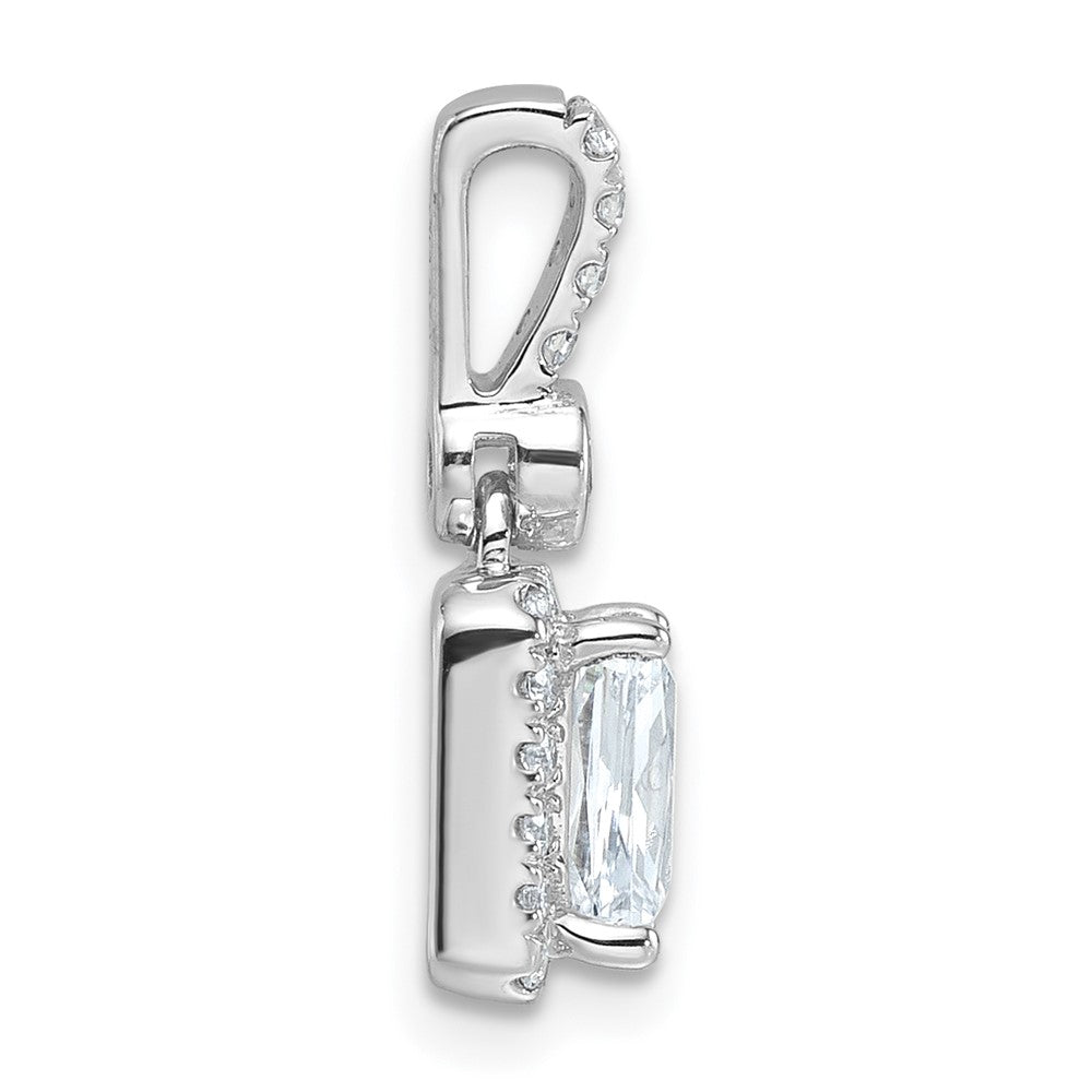 14K White Gold 1 carat Certified Lab Grown Diamond VS/SI+ G+ Radiant Complete Halo Pendant