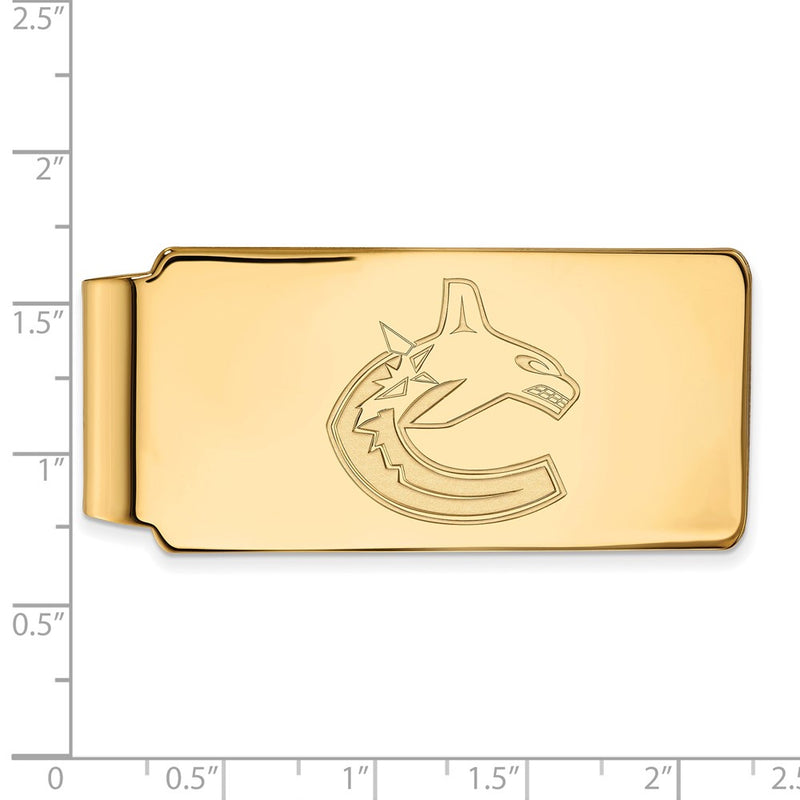 14K Yellow Gold Gold NHL LogoArt Vancouver Canucks Money Clip