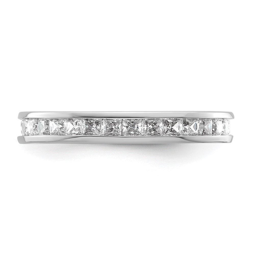 14K White Gold Polished Size 4.5 Channel-set 1 carat Princess Diamond Complete Eternity Wedding Band Ring