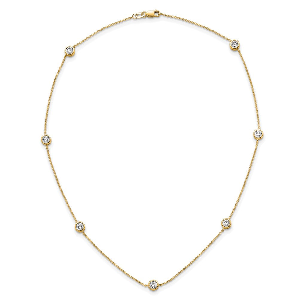 14K Yellow Gold 1 3/4 carat Lab Grown Diamond VS/SI+ G+ Complete 18 Inch Seven Station Necklace