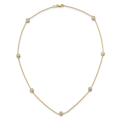 14K Yellow Gold 1 3/4 carat Lab Grown Diamond VS/SI+ G+ Complete 18 Inch Seven Station Necklace