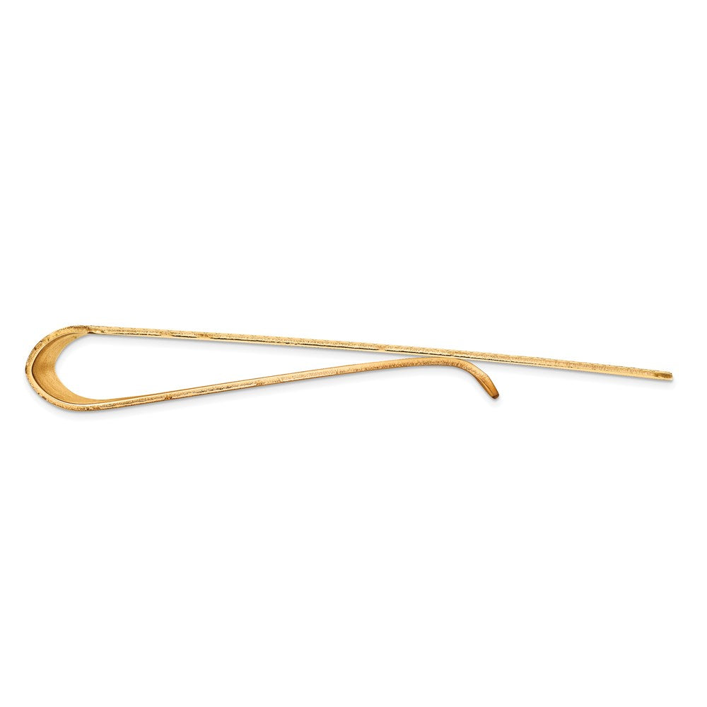 14K Yellow Gold Men's Engraveable Sandblast Edge Money Clip