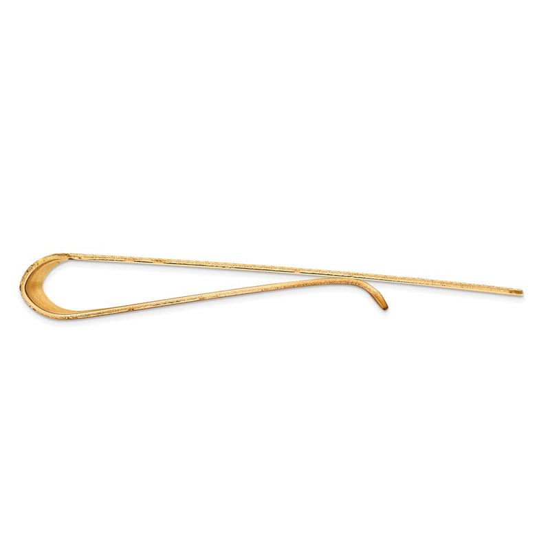 14K Yellow Gold Men's Engraveable Sandblast Edge Money Clip