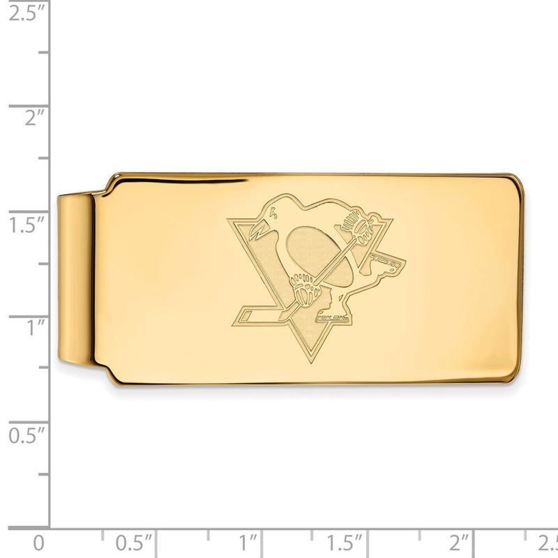 14K Yellow Gold Gold NHL LogoArt Pittsburgh Penguins Money Clip