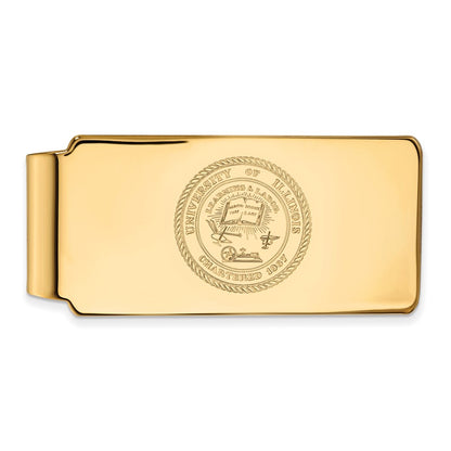 10K Yellow Gold Gold LogoArt University of Illinois Crest Money Clip