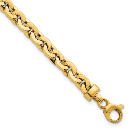 14K Yellow Gold Polished 5.75mm Fancy Cable Link 7.5 Inch Bracelet