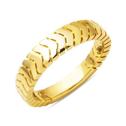 14K Yellow Gold Herringbone Ring