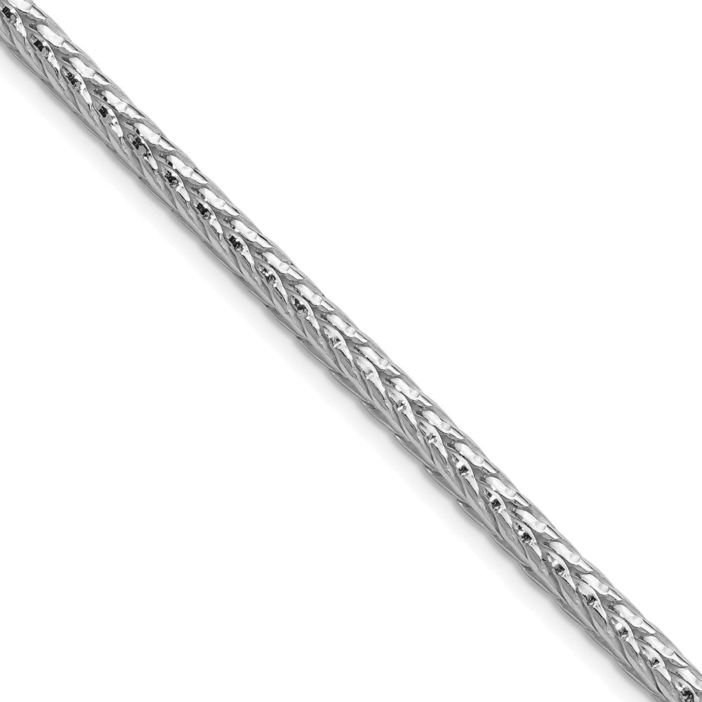 Sterling Silver Rhodium-plated 3.8mm Diamond-cut Round Franco 30 Inch Chain