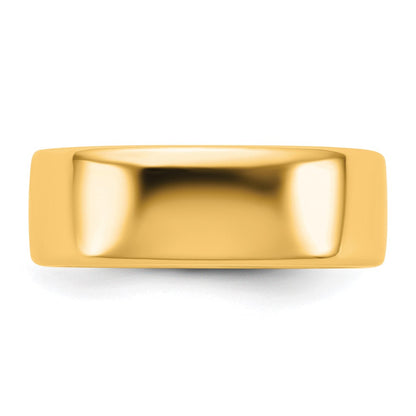 14K Yellow Gold 7mm European Comfort Fit Wedding Band Ring
