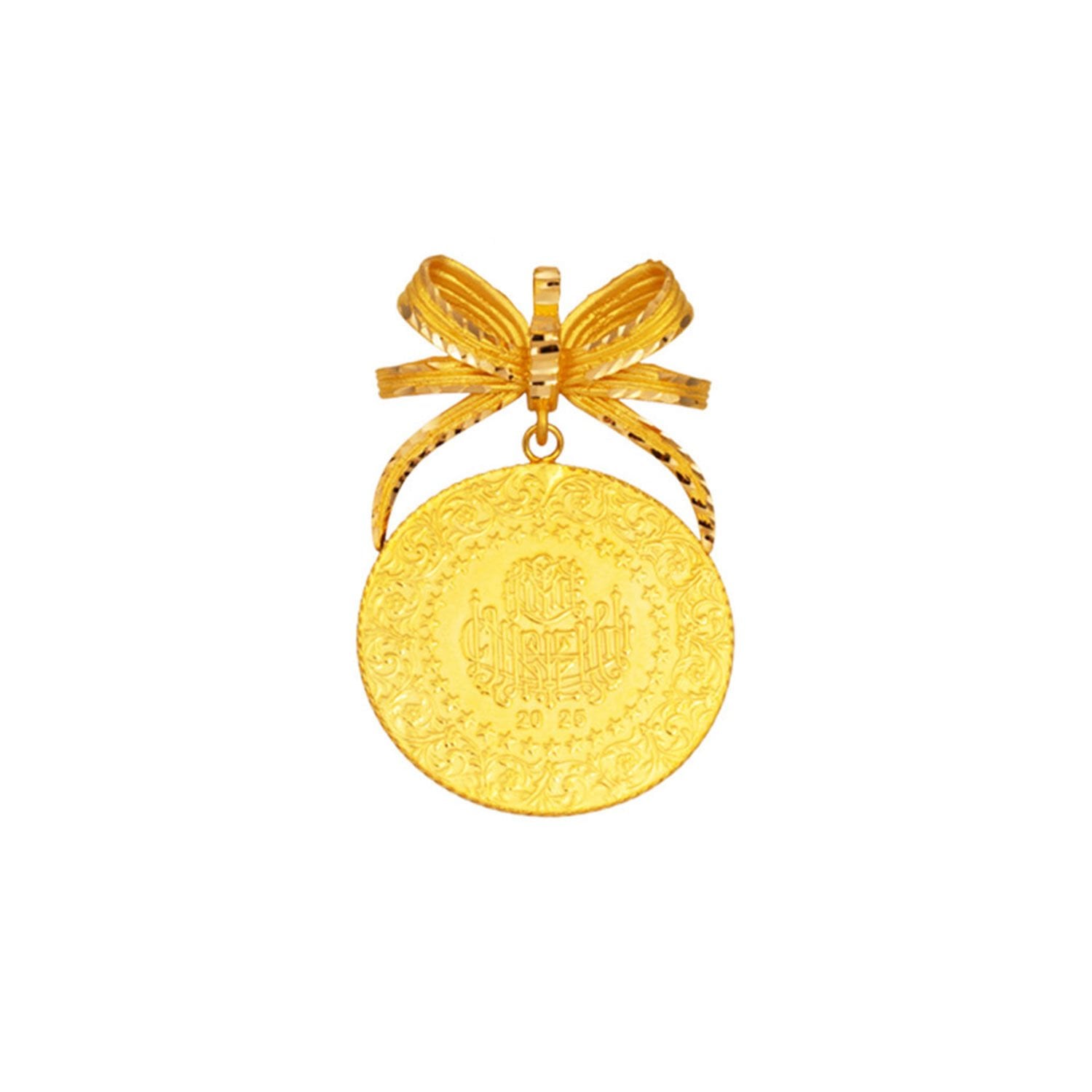 22K Yellow Gold Full Bow Pendant