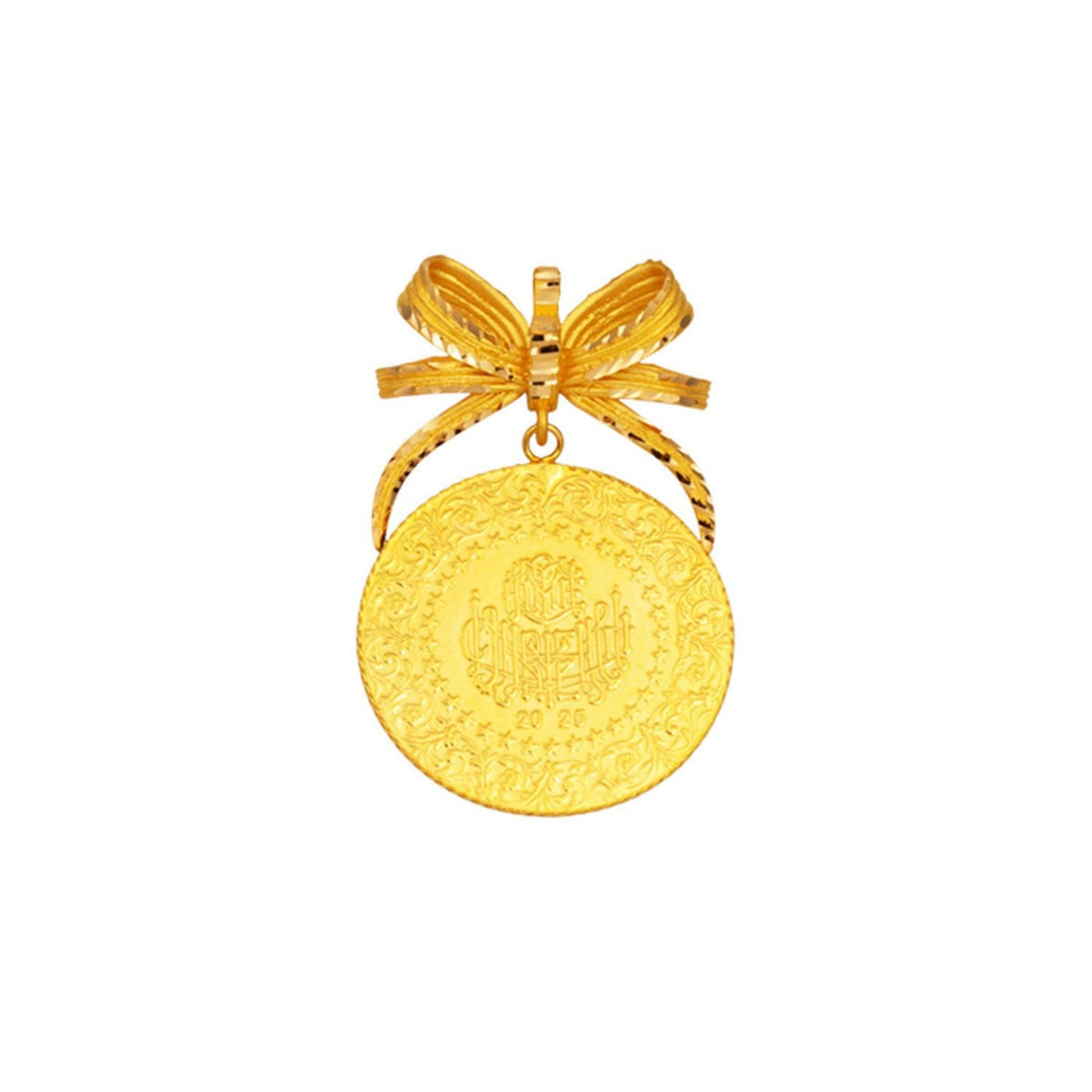 22K Yellow Gold Full Bow Pendant