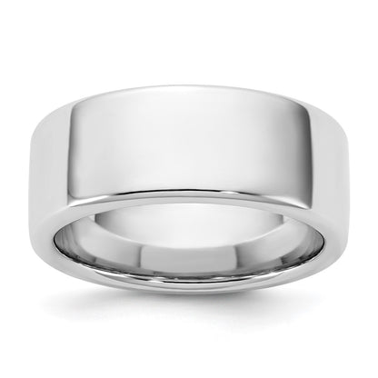 14k White Gold 8mm European Comfort Fit Wedding Band Ring