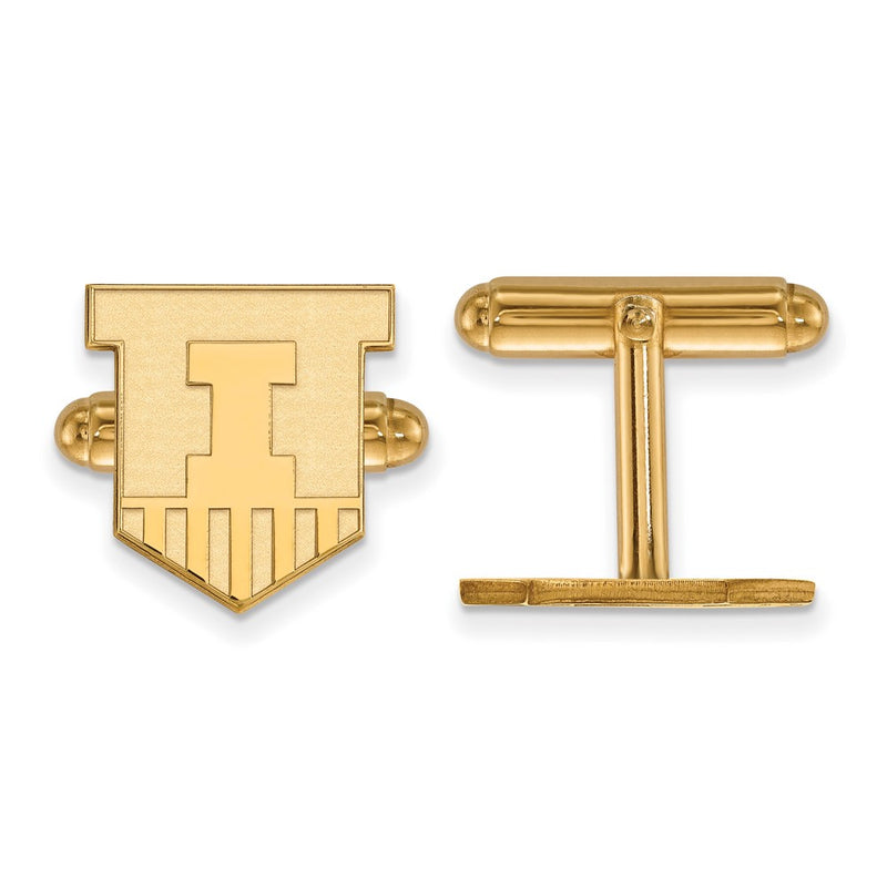 14K Yellow Gold Gold LogoArt University of Illinois Victory Badge Cuff Links