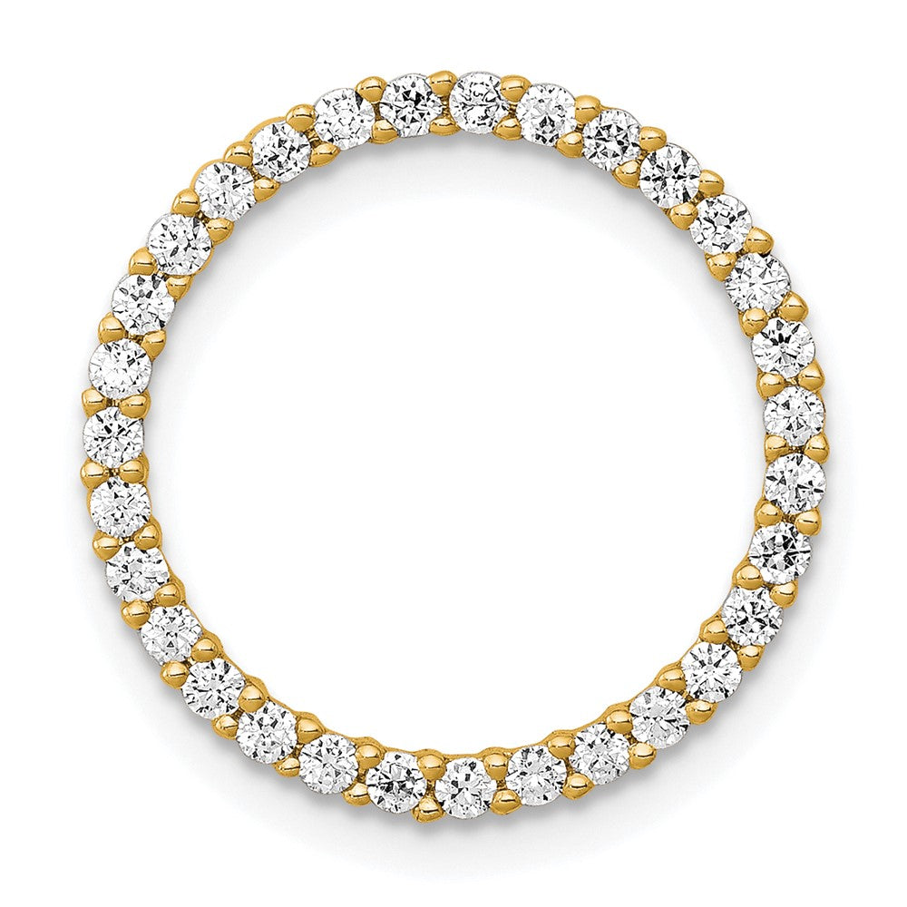 14K Yellow Gold Polished 3/8 carat Diamond Circle Chain Slide
