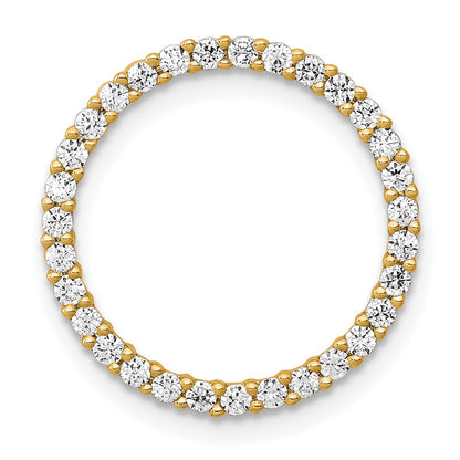 14K Yellow Gold Polished 3/8 carat Diamond Circle Chain Slide